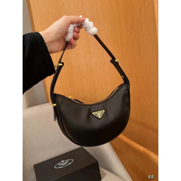 Light luxury brand Prada Arque crossbody bag hobo underarm bag crescent bag factory direct sales free shipping