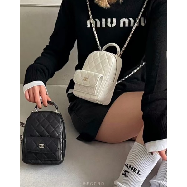 Light luxury brand Chanel 24c new backpack made of cowhide material with box factory direct sales 