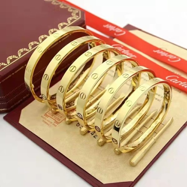 High End Brand Cartier Wide Version Bracelet Electroplated with 3 Layers of 18K Gold High-quality Jewelry in Stock Factory Direct Sales Free Shipping