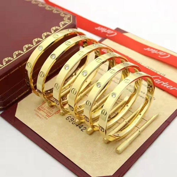 High End Brand Cartier Wide Version Bracelet Electroplated with 3 Layers of 18K Gold High-quality Jewelry in Stock Factory Direct Sales Free Shipping