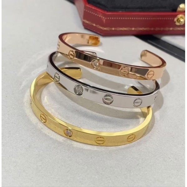 Cartier Wide Opening Bracelet Electroplated with 3 Layers of 18K Gold High-quality Jewelry in Stock Factory Direct Sales Free Shipping 