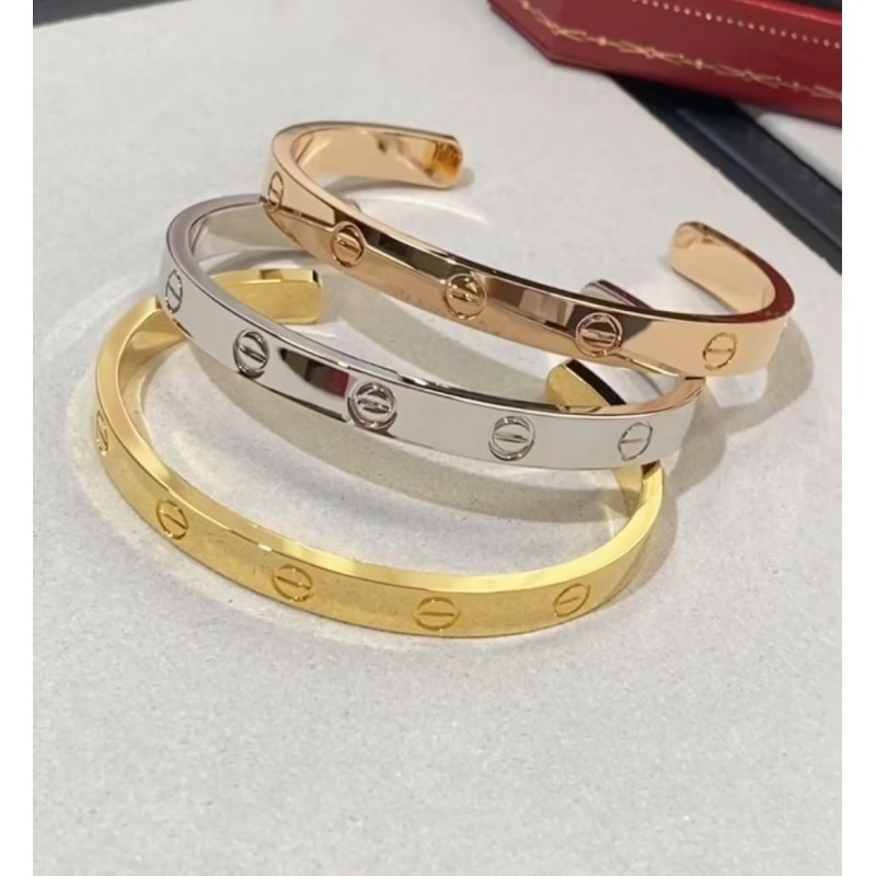 Cartier Wide Opening Bracelet Electroplated with 3 Layers of 18K Gold High-quality Jewelry in Stock Factory Direct Sales Free Shipping