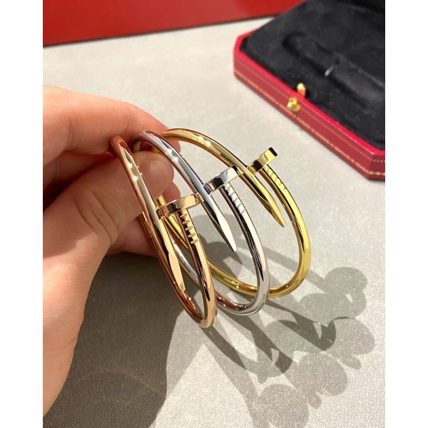 Light Luxury Brand Cartier Classic Nail Bracelet Wide Version Electroplated 3 Layers of 18K Gold High Quality Jewelry Factory Direct Sales Free Shipping