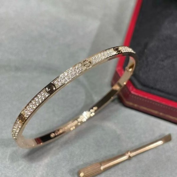 High End Brand Cartier Narrow Version Starry Sky Bracelet Plated with 3 Layers of Real Gold High-quality for  Women Jewelry