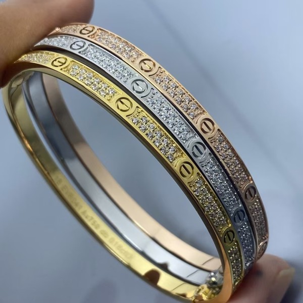 High End Brand Cartier New Pattern Narrow Version Starry Sky Bracelet Plated with 3 Layers of Real Gold High-quality for  Women Jewelry