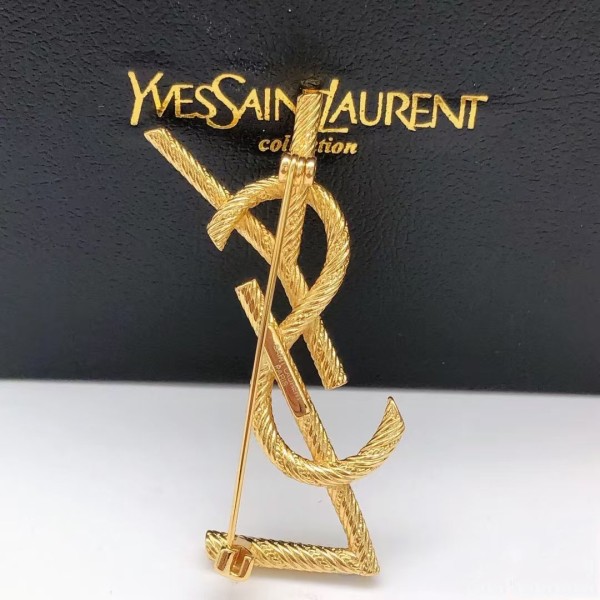 Classic brand Yves Saint Laurent brooch full diamond rectangular diamond brooch factory direct sales free shipping