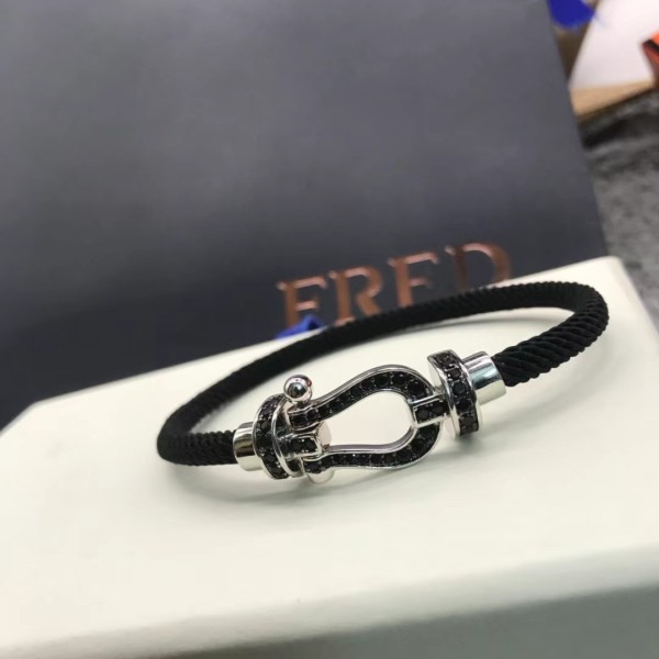 Light luxury brand Fred De Black Rope New Black Diamond Horseshoe Bracelet Size Custom Factory Direct Sales Free Shipping