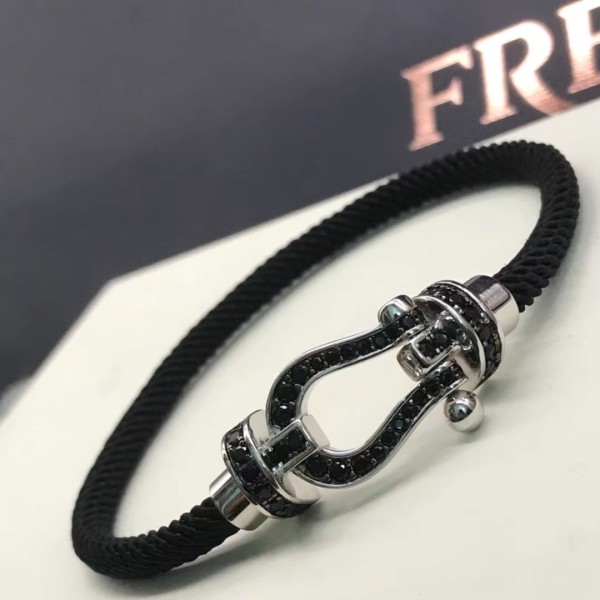 Light luxury brand Fred De Black Rope New Black Diamond Horseshoe Bracelet Size Custom Factory Direct Sales Free Shipping