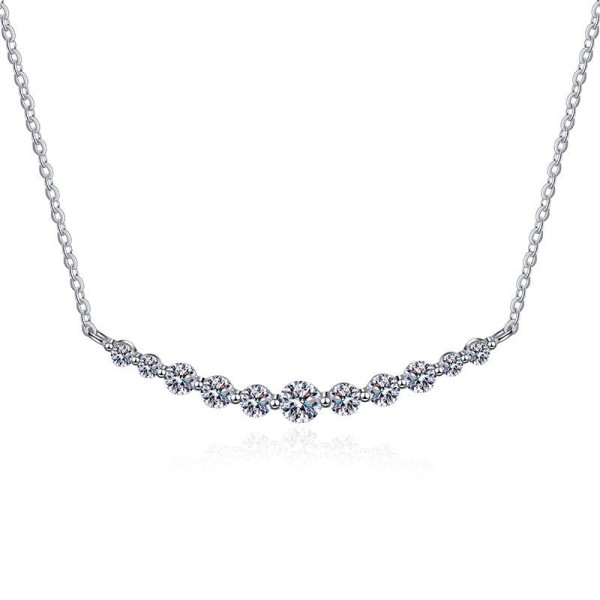 S925 pure silver collarbone chain women's moissanite smile necklace, light luxury and high-end 1.1 carat D-color moissanite diamond necklace