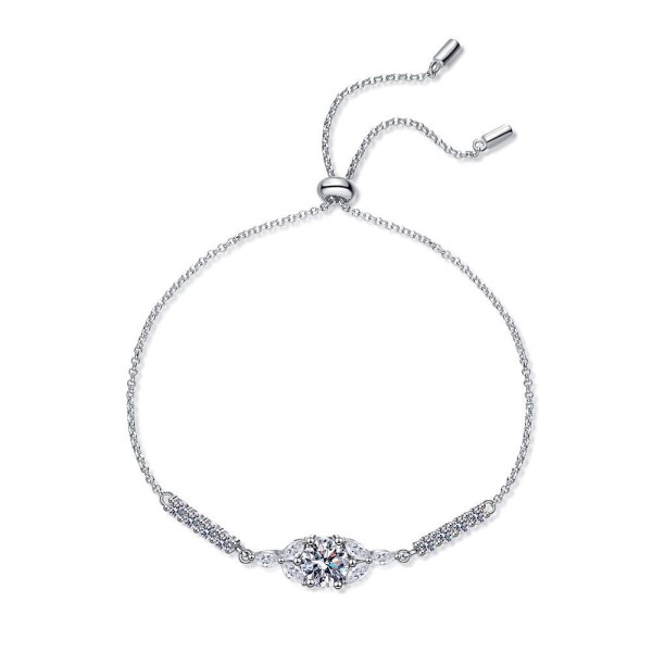 S925 pure silver bracelet, women's fragrance style blooming star flower bracelet adjustable moissanite D color 1