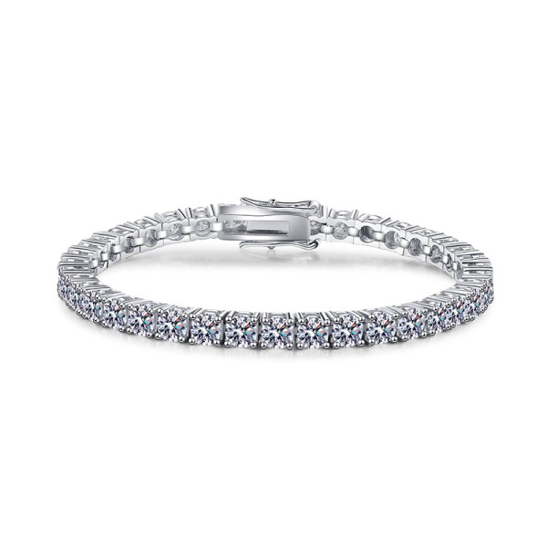 High quality s925 silver plated platinum moissanite bracelet full row moissanite tennis bracelet