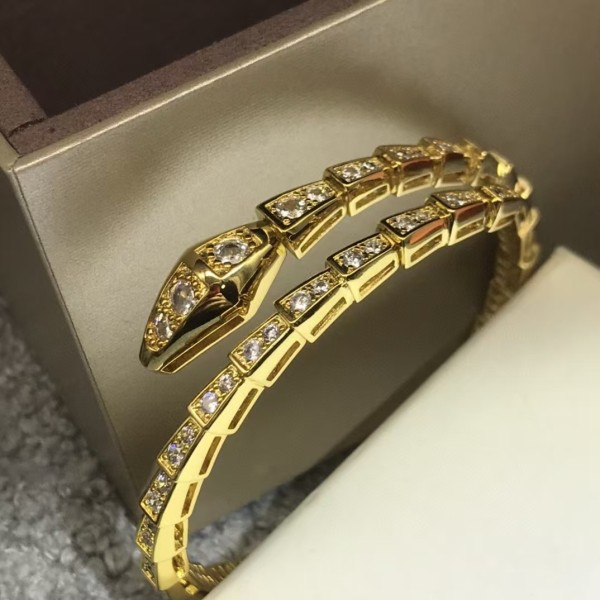 Classic brand high-end jewelry Bvlgari bracelet  narrow version full diamond snake bone bracelet factory direct sales free shipping