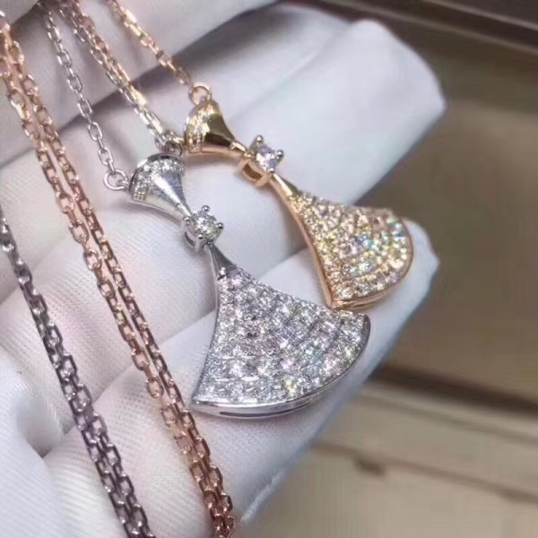 Classic Brand Bulgari Micro Inlaid Diamond Pendant Necklace for Women 18k Gold Plated Jewellery Factory Direct Sales Free Shipping