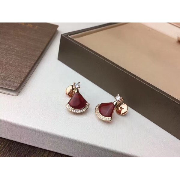 Classic Brand Finely Replicated High-quality Bvlgari Skirt Earrings Ear Studs Factory Direct Sales Free Shipping 