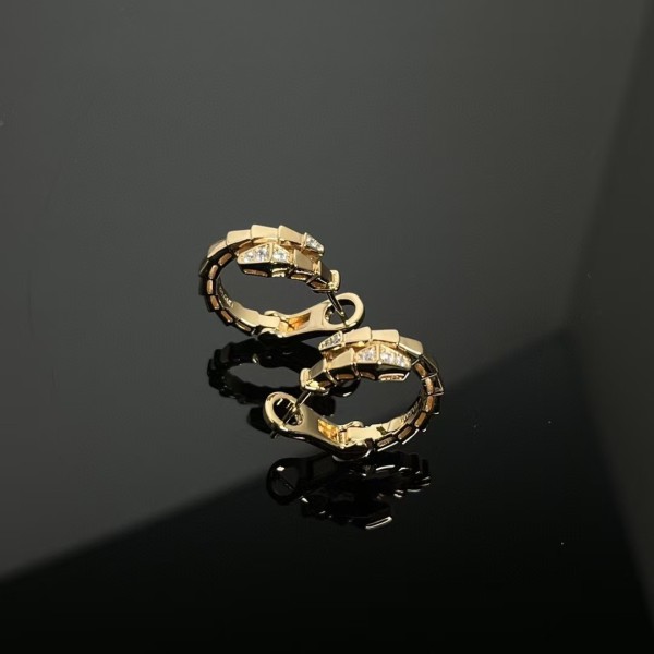 Classic Brand Bvlgari Skirt Earrings New Product Head and Tail Diamond Ear Clips Factory Direct Sales Free Shipping