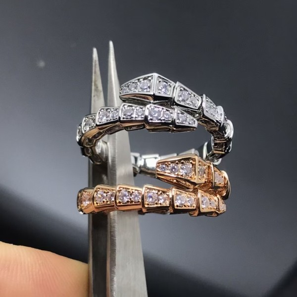 Classic brand Bvlgari ring high version spring narrow version full diamond ring factory direct sales free shipping