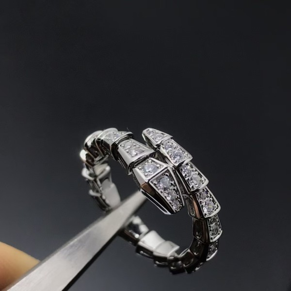 Classic brand Bvlgari ring high version spring narrow version full diamond ring factory direct sales free shipping 