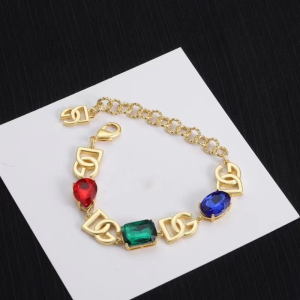 Classic Brand Light Luxury Jewelry D&G Necklace Earring Bracelet Set  for Women plated with 18k Real Gold High-end Jewelry