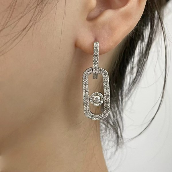 Classic brand Messika large full diamond dynamic earrings factory direct sales free shipping 