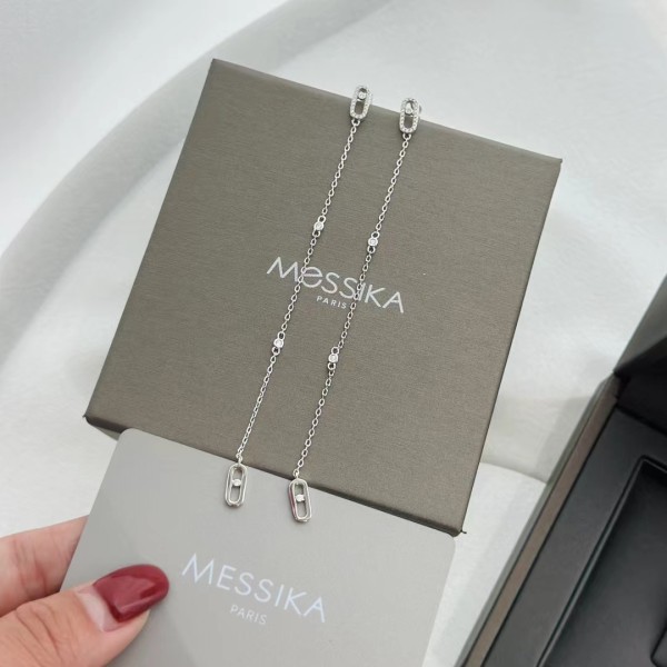 Classic Brand Messika Earrings Single Diamond Sliding Tassel Earr Stud Factory Direct Sales Free Shipping