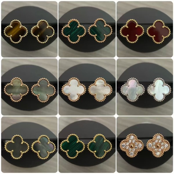 High Quality Classic Clover Earrings for Women Natural Gemstone Wedding And Engagement Accessories