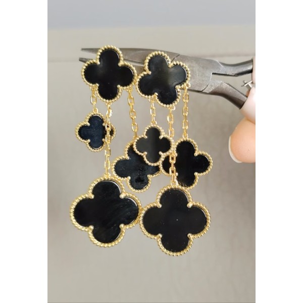 High Quality Classic Clover 4 Flowers Earrings for Women Natural Gemstone Wedding And Engagement Accessories