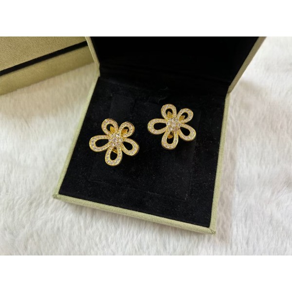 Classic brand Van Cleef&Arpels earrings sunflowers starry sky ear clips for women factory direct sales free shipping 