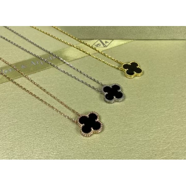 High Quality Classic Clover Necklace for Women Natural Gemstone 15mm Pendant Necklace Wedding And Engagement Accessories