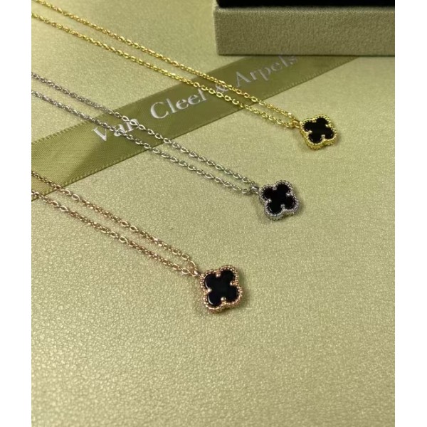 High Quality Classic Clover Necklace for Women Natural Gemstone 9mm Pendant Mini Necklace Wedding And Engagement Accessories 